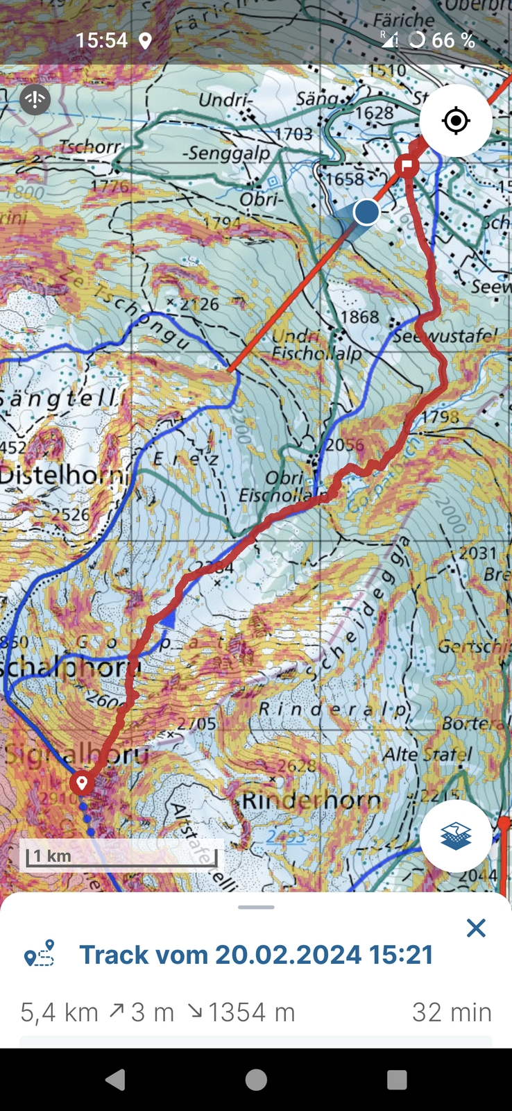 Track Signalhorn -Skilift Aufstieg Swisstopo
